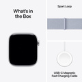 Apple Watch Series 10 GPS + Cellular 46mm Silver Aluminiumboett med Dimblå Sportloop