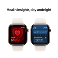 Apple Watch Series 10 GPS + Cellular 42mm Guld Titanboett med Stjärnglans Sportband - M/L