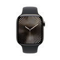 Apple Watch Series 10 GPS + Cellular 46mm Skiffer Titanboett med Svart Sportband - S/M
