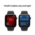 Apple Watch Series 10 GPS + Cellular 46mm Skiffer Titanboett med Svart Sportband - S/M