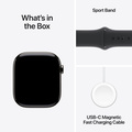 Apple Watch Series 10 GPS + Cellular 46mm Skiffer Titanboett med Svart Sportband - S/M
