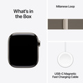 Apple Watch Series 10 GPS + Cellular 42mm Naturlig Titanboett med Naturlig Milanesisk loop