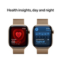 Apple Watch Series 10 GPS + Cellular 42mm Guld Titanboett med Guld Milanesisk loop