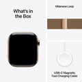 Apple Watch Series 10 GPS + Cellular 42mm Guld Titanboett med Guld Milanesisk loop