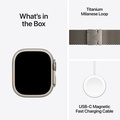 Apple Watch Ultra 2 GPS + Cellular 49mm Naturlig Titanboett med Naturlig Titan Milanesisk loop Small
