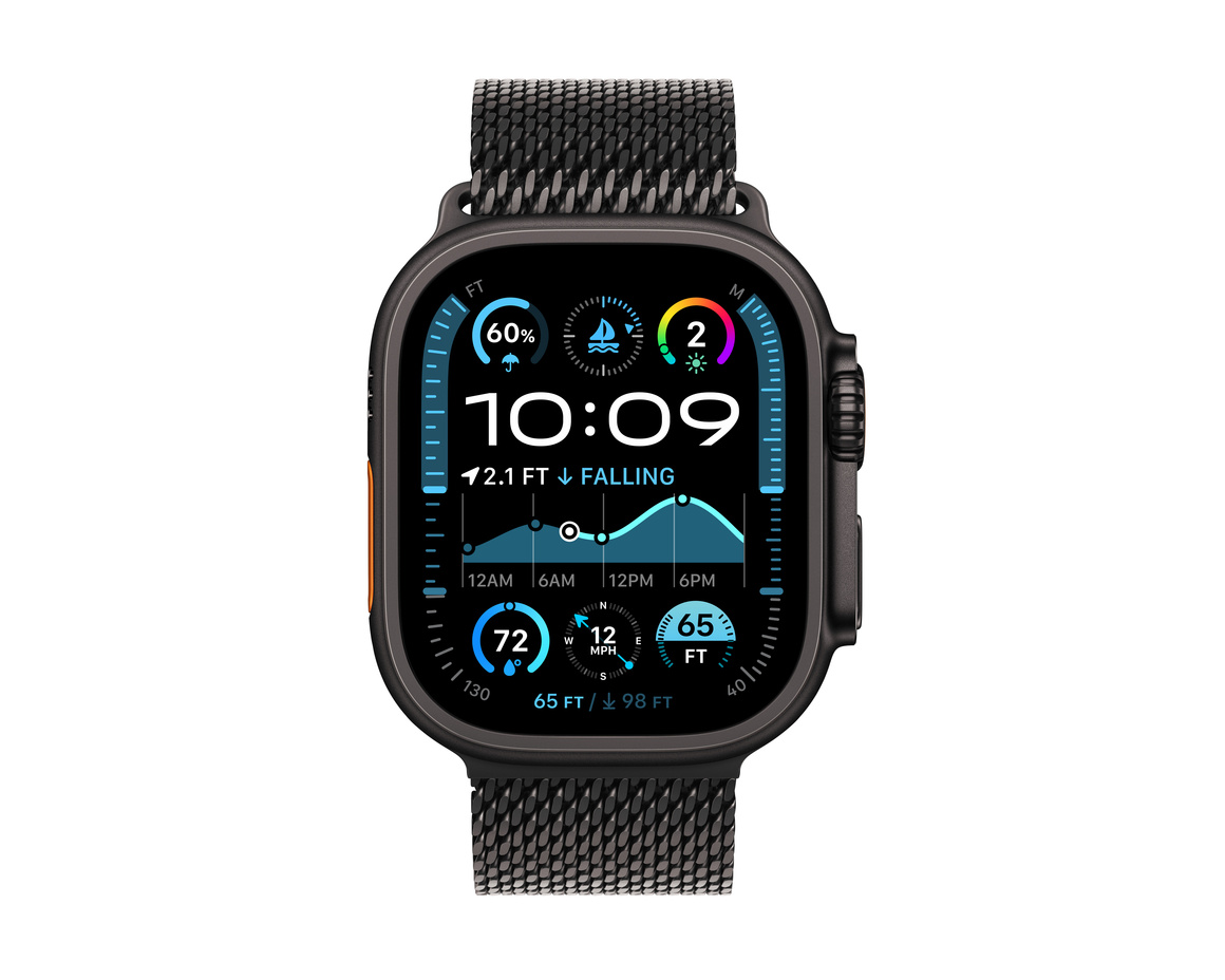 Apple Watch Ultra 2 GPS + Cellular 49mm Svart Titanboett med Svart Titan Milanesisk loop Medium