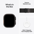 Apple Watch Ultra 2 GPS + Cellular 49mm Svart Titanboett med Svart Titan Milanesisk loop Medium