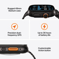 Apple Watch Ultra 2 GPS + Cellular 49mm Svart Titanboett med Mörkgrön Bergsloop - Large