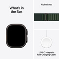 Apple Watch Ultra 2 GPS + Cellular 49mm Svart Titanboett med Mörkgrön Bergsloop - Large