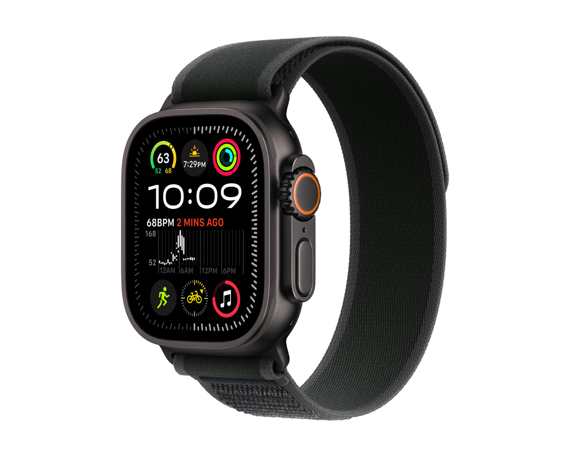 Apple Watch Ultra 2 GPS + Cellular 49mm Svart Titanboett med Svart Terrängloop - S/M