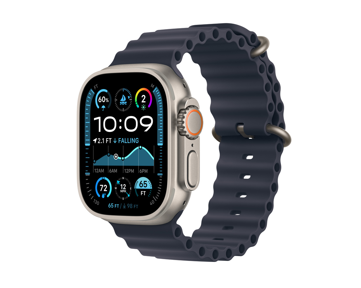 Apple Watch Ultra 2 GPS + Cellular 49mm Naturlig Titanboett med Marin havsband