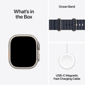 Apple Watch Ultra 2 GPS + Cellular 49mm Naturlig Titanboett med Marin havsband