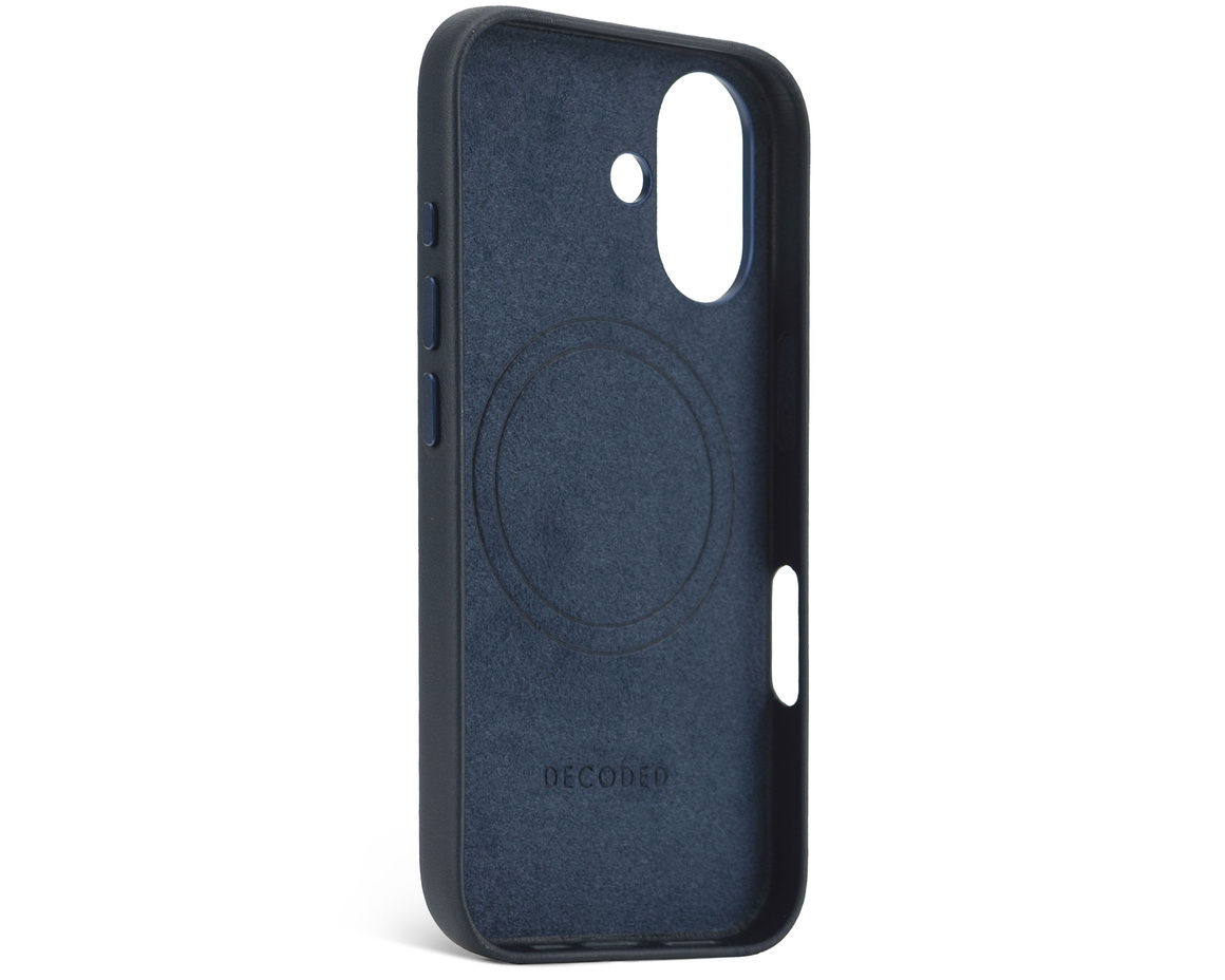Decoded - Leather Backcover till iPhone 16 Marinblå