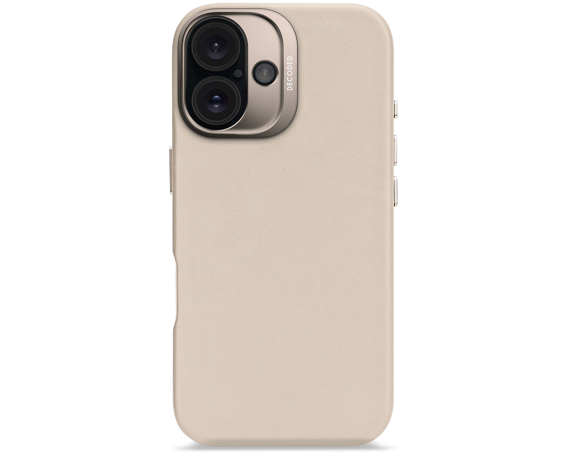 Decoded - Leather Backcover till iPhone 16 Clay