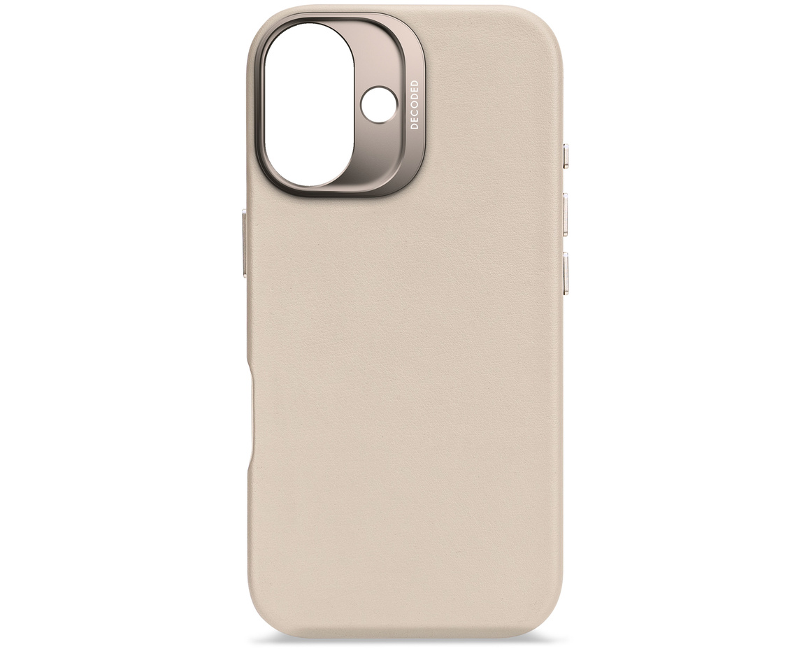Decoded - Leather Backcover till iPhone 16 Clay