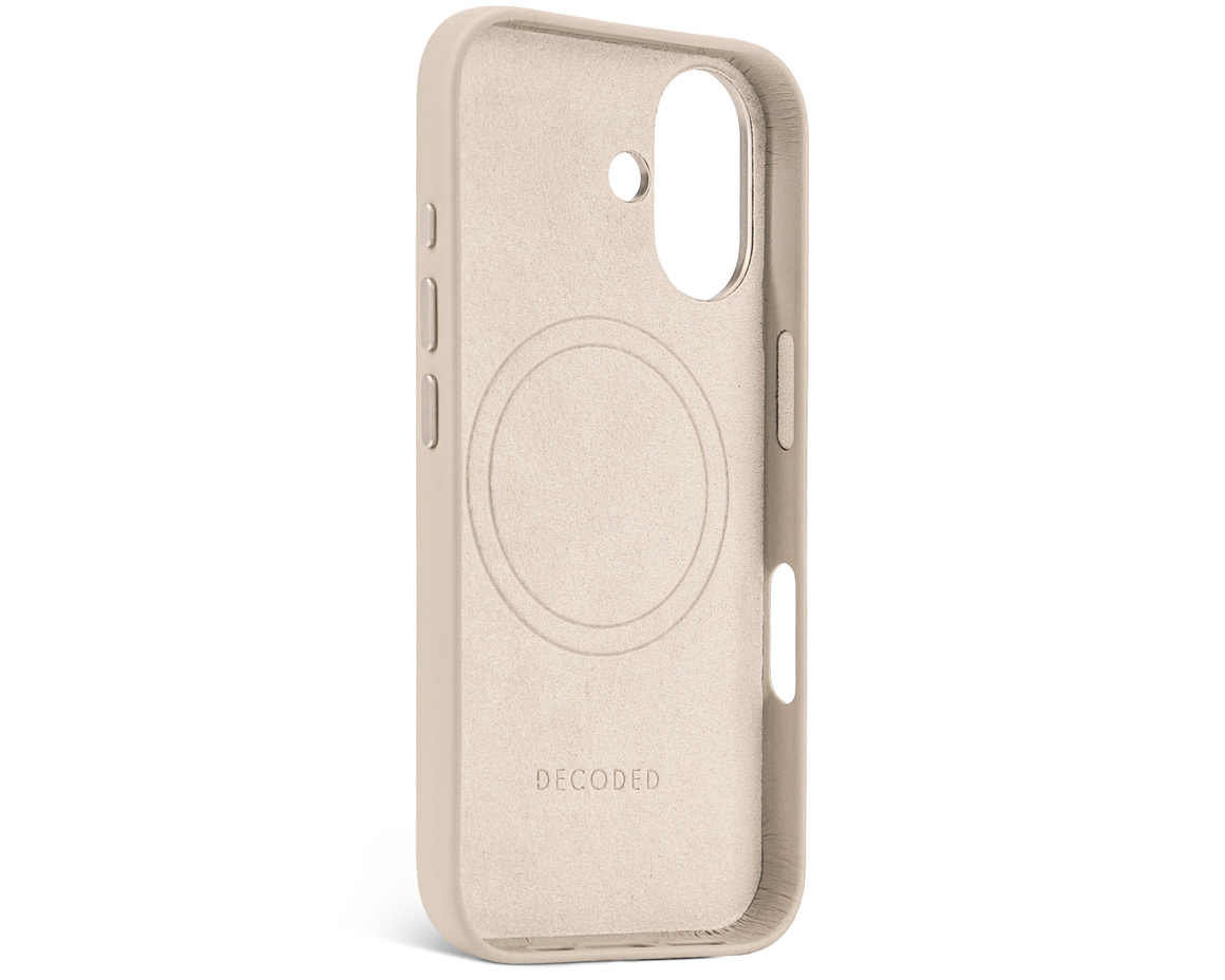 Decoded - Leather Backcover till iPhone 16 Clay
