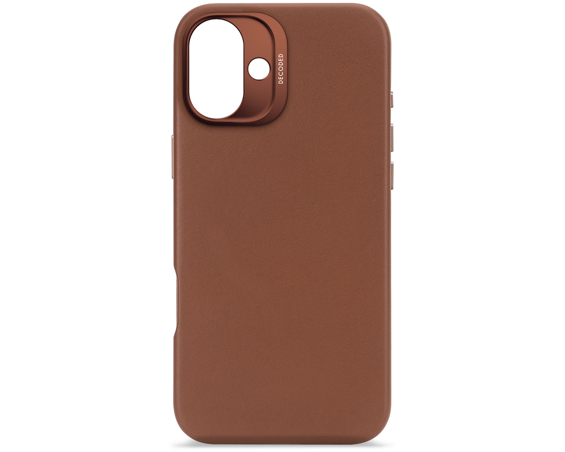 Decoded - Leather Backcover till iPhone 16 Plus Brun