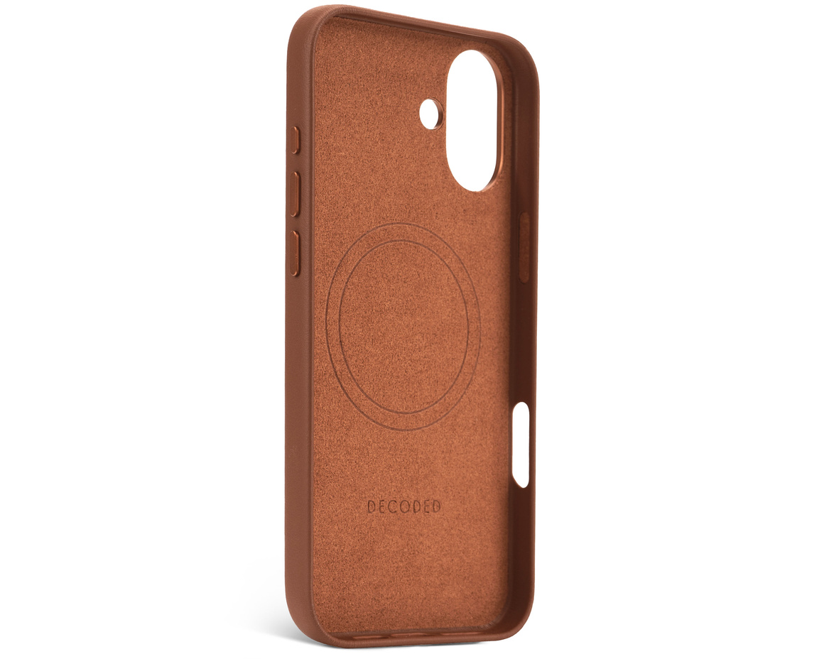 Decoded - Leather Backcover till iPhone 16 Plus Brun