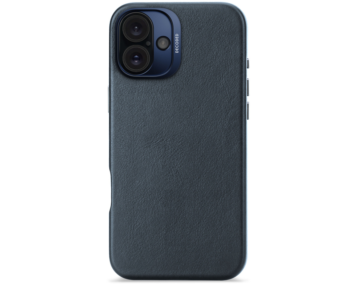 Decoded - Leather Backcover till iPhone 16 Plus Marinblå