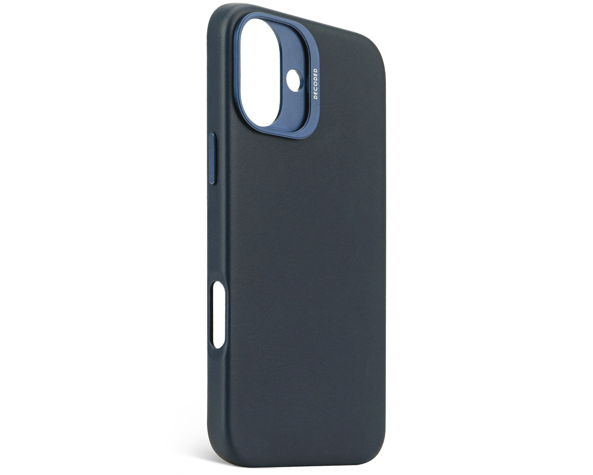 Decoded - Leather Backcover till iPhone 16 Plus Marinblå