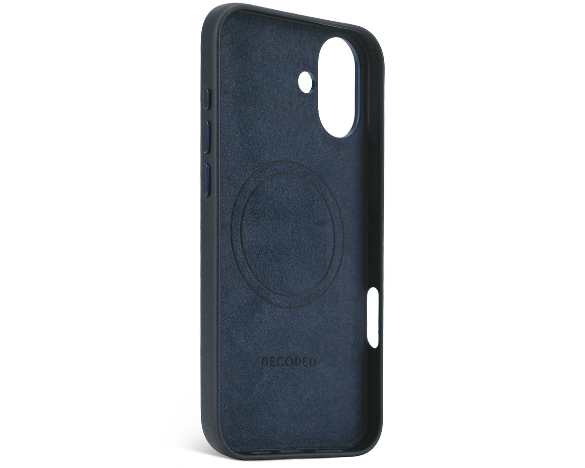 Decoded - Leather Backcover till iPhone 16 Plus Marinblå