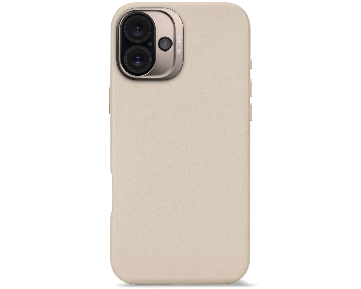 Decoded - Leather Backcover till iPhone 16 Plus Clay