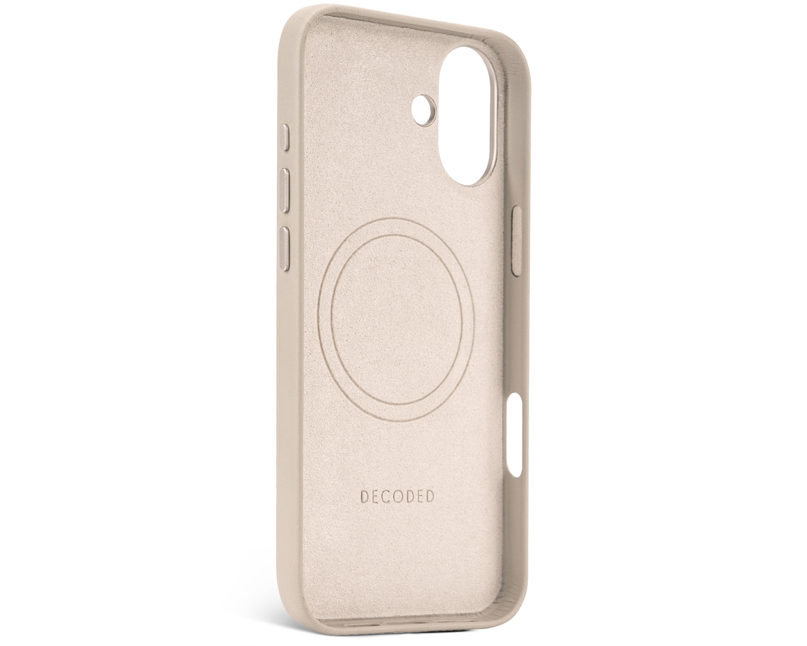 Decoded - Leather Backcover till iPhone 16 Plus Clay