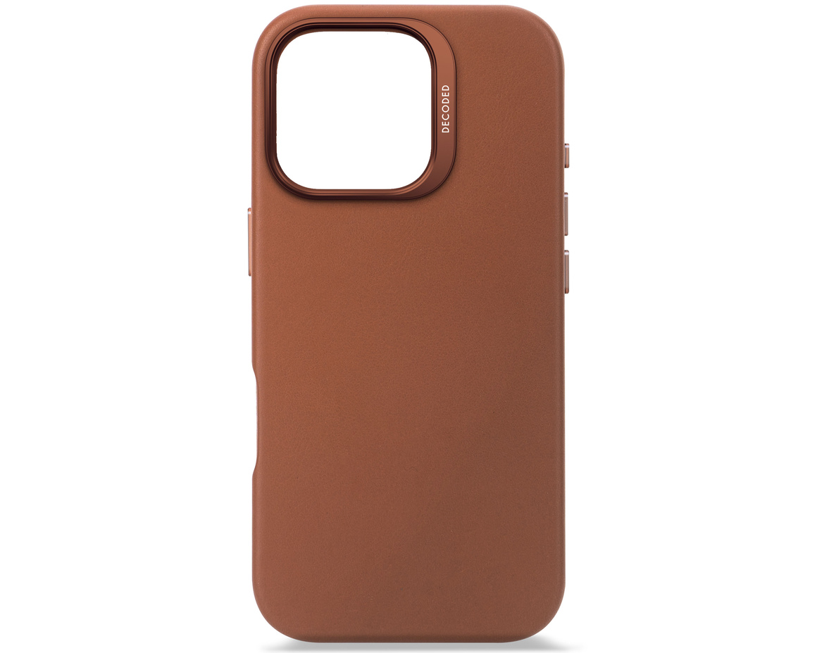 Decoded - Leather Backcover till iPhone 16 Pro Brun