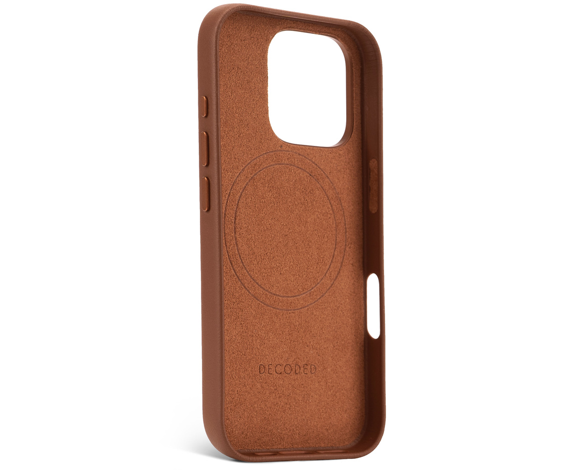 Decoded - Leather Backcover till iPhone 16 Pro Brun