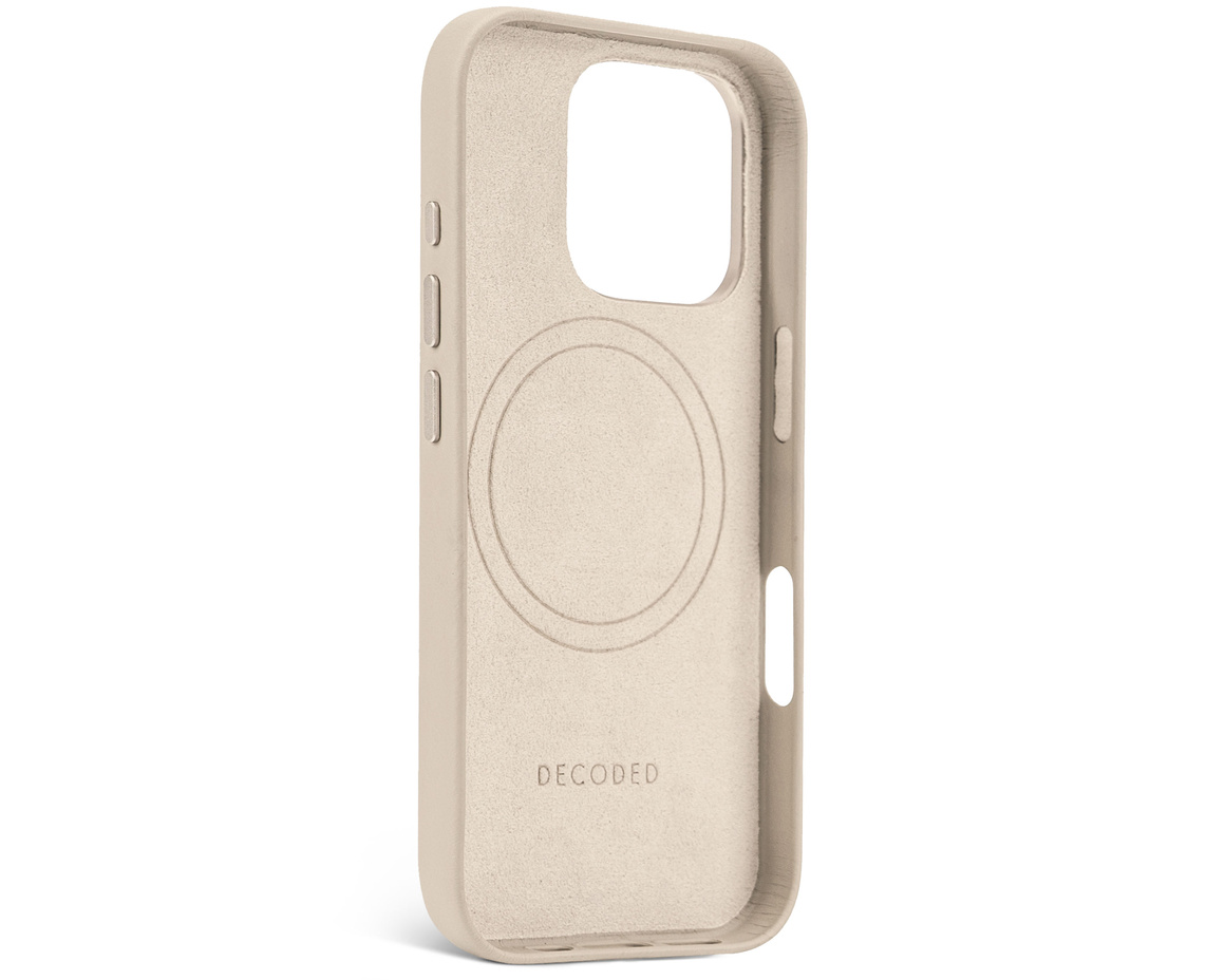 Decoded - Leather Backcover till iPhone 16 Pro Clay