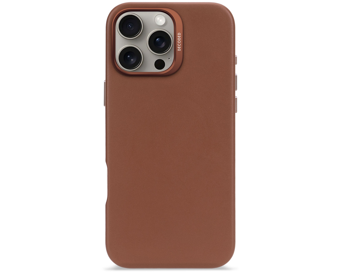 Decoded - Leather Backcover till iPhone 16 Pro Max Brun