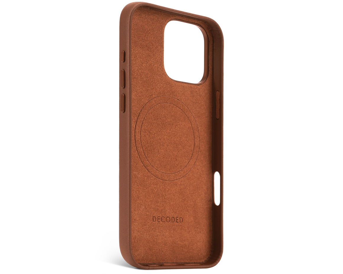 Decoded - Leather Backcover till iPhone 16 Pro Max Brun