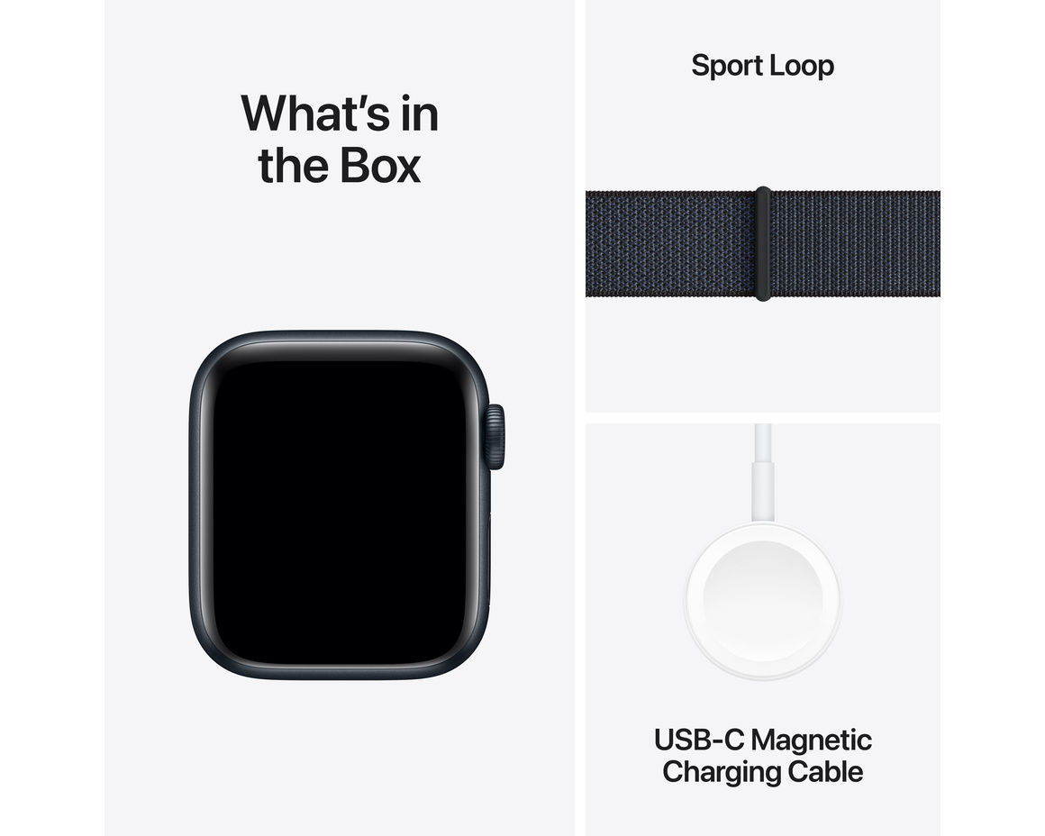 Apple Watch SE med Sportloop 2024 Midnatt 40mm GPS + Cellular