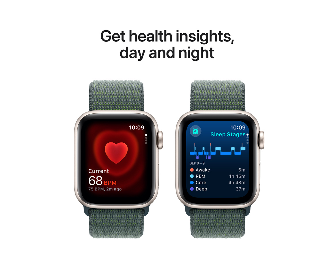 Apple Watch SE med Sportloop 2024 Stjärnglans 40mm GPS
