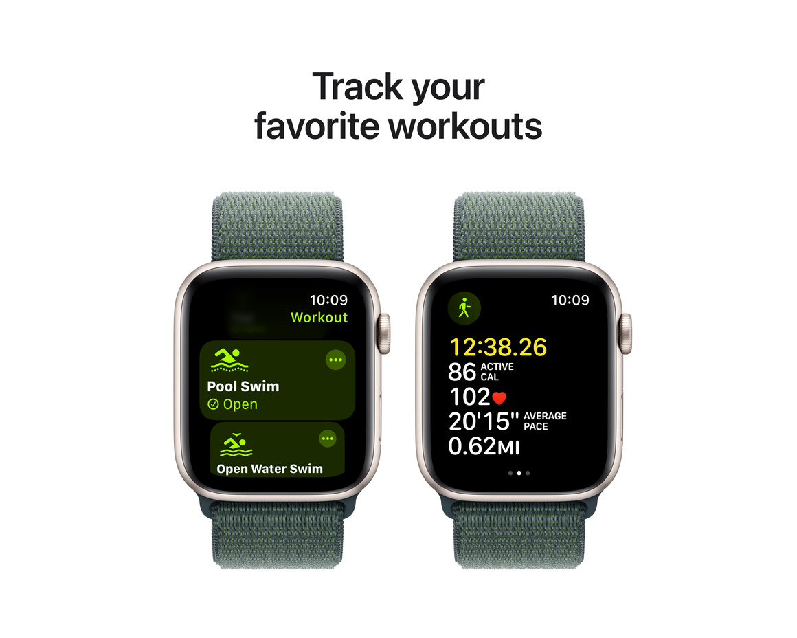 Apple Watch SE med Sportloop 2024 Stjärnglans 44mm GPS