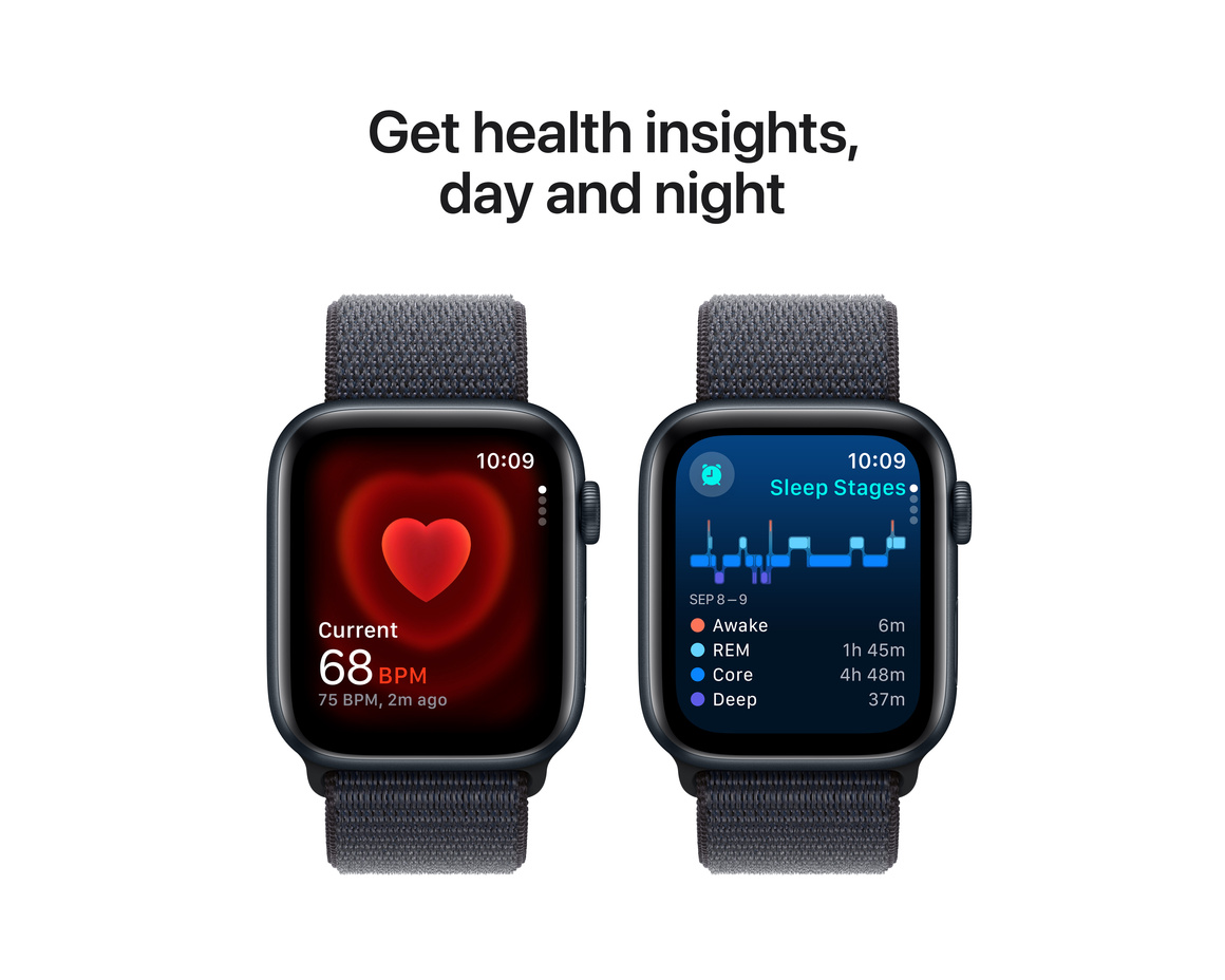 Apple Watch SE med Sportloop 2024 Midnatt 44mm GPS + Cellular