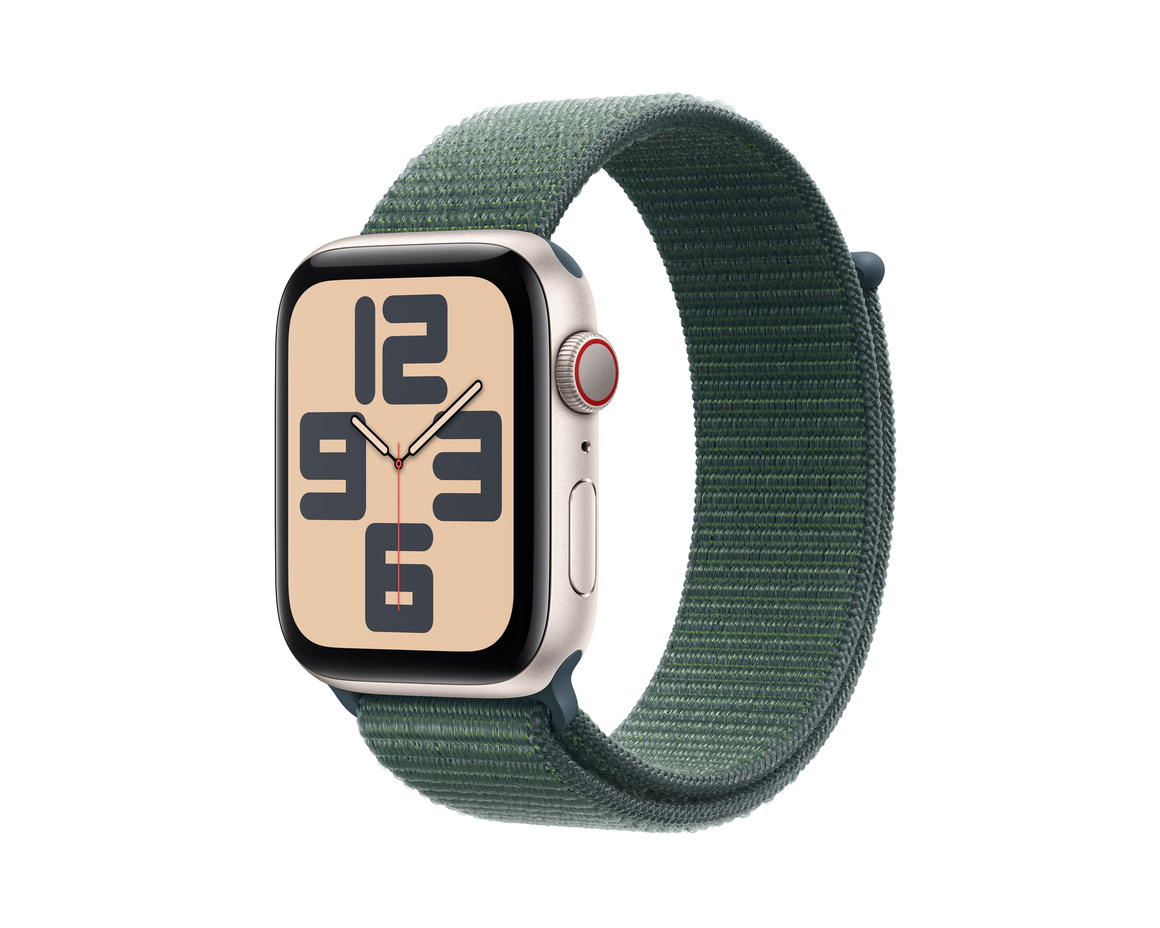 Apple Watch SE med Sportloop 2024 Stjärnglans 44mm GPS + Cellular