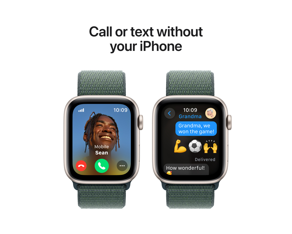 Apple Watch SE med Sportloop 2024 Stjärnglans 44mm GPS + Cellular