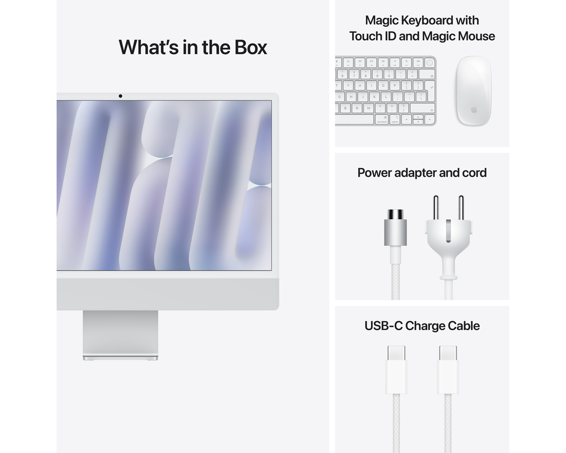 iMac 24 Retina 4.5K (2024) M4 10-core CPU, 10-core GPU/16GB Silver 256 GB