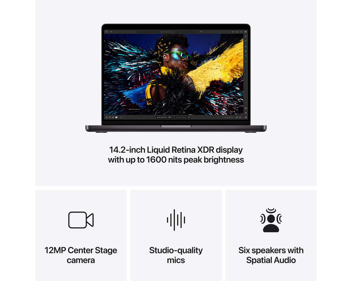 MacBook Pro 14 M4 Max 14‑core CPU, 32‑core GPU/36GB/1TB SSD Rymdsvart