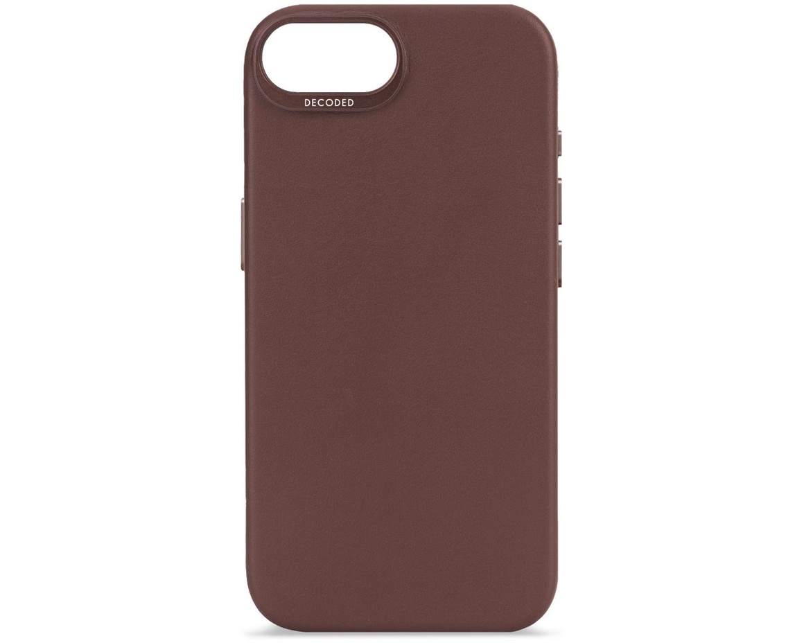 Decoded Leather Backcover till iPhone 16e Chokladbrun