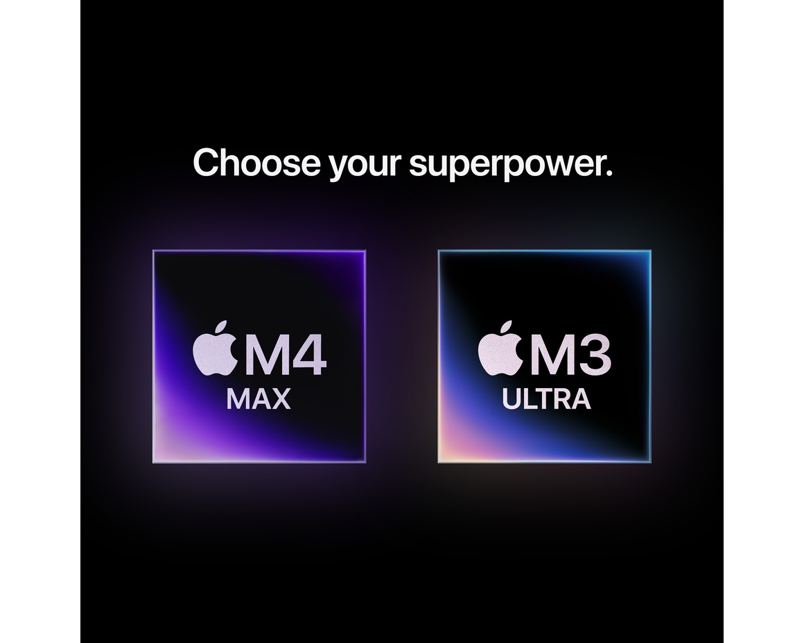Mac Studio: Apple M4 Max chip med 14‑core CPU, 32‑core GPU, 36GB, 512GB