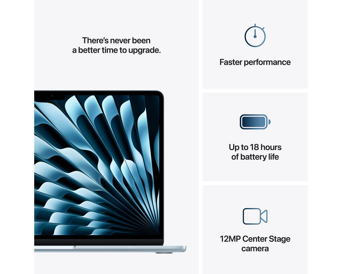 MacBook Air 13 M4 chip, 10-core CPU,8-core GPU/16GB/256GB SSD - Himmelsblå