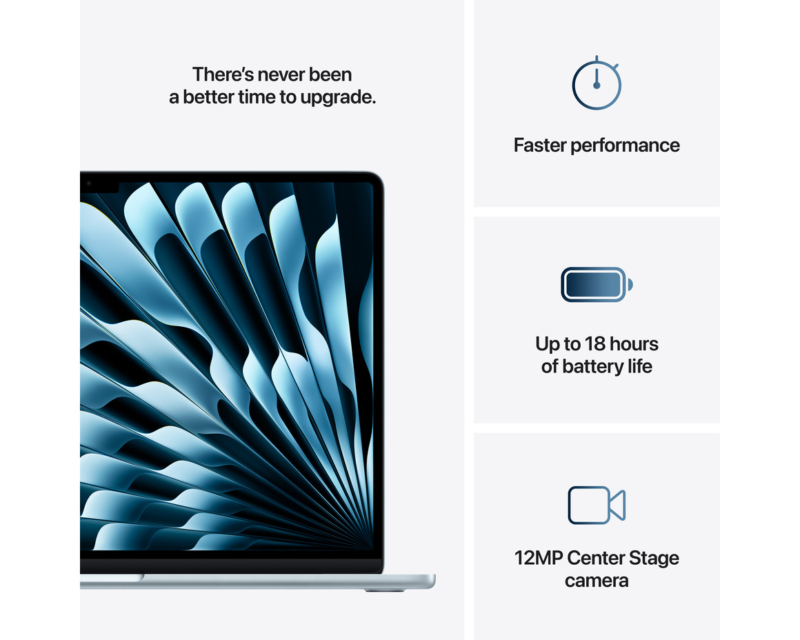 MacBook Air 15 M4 chip, 10-core CPU,10-core GPU/16GB/512GB SSD - Himmelsblå