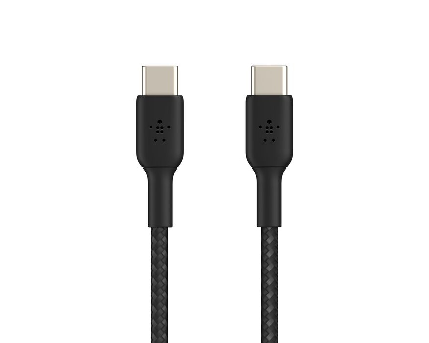 Belkin BoostCharge USB-C till USB-C 2.0 Nylonflätad Silikon Svart 2 m