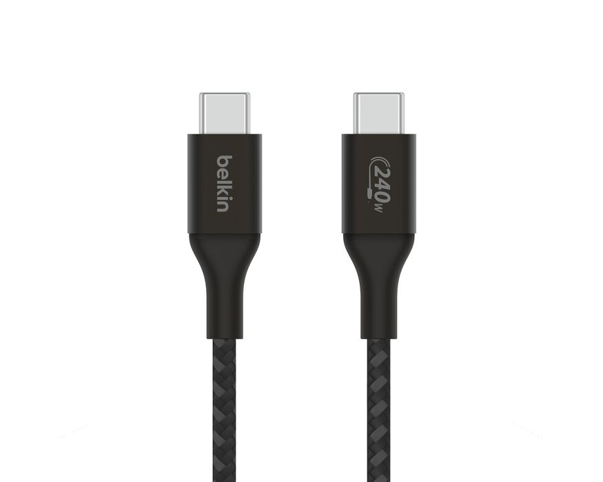 Belkin USB-C till USB-C 240w 2.0 PCR Flätad Kabel Svart 1 m