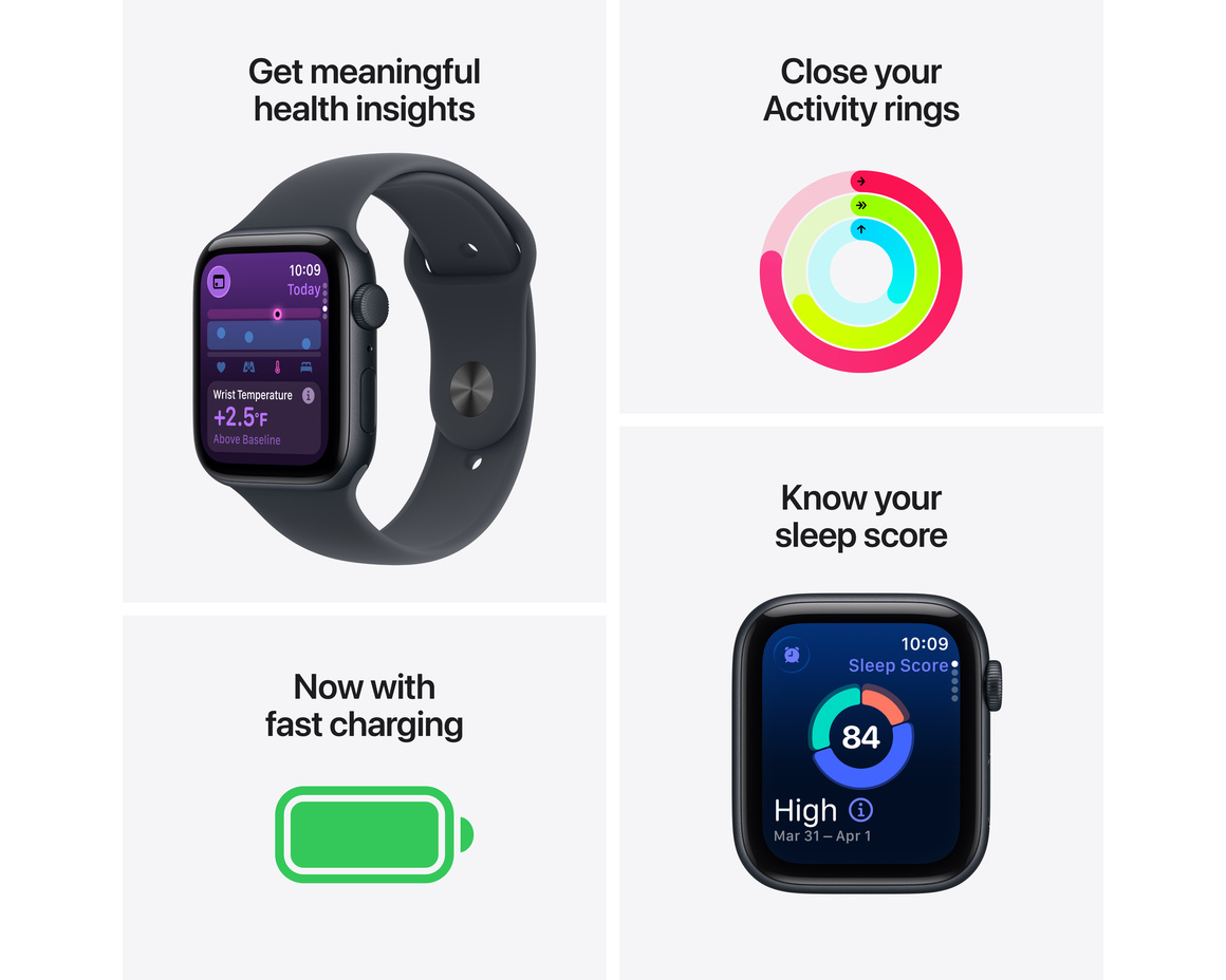 Apple Watch SE 3 Midnatt 44 mm GPS M/L