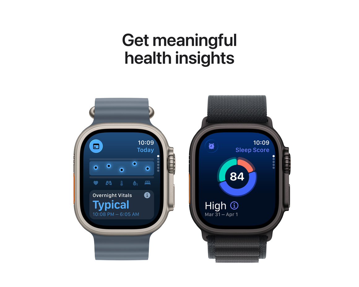 Apple Watch Ultra 3 GPS + Cellular 49mm med Ljusblå Bergsloop Small
