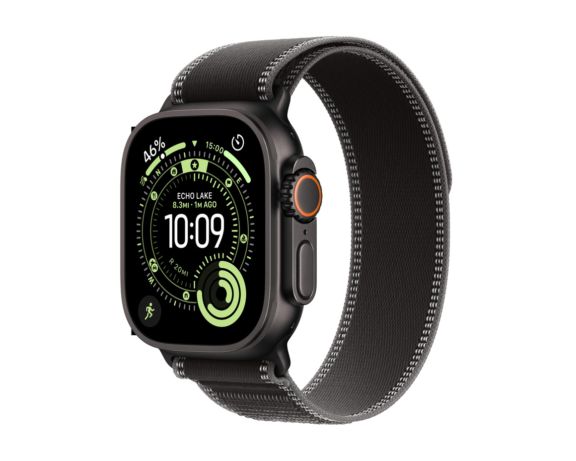 Apple Watch Ultra 3 GPS + Cellular 49mm med Svart/gråsvart Terrängloop M/L