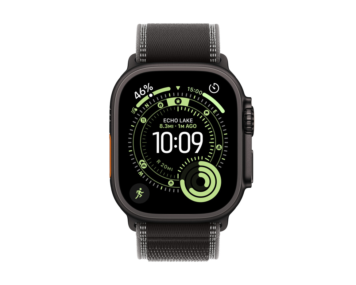Apple Watch Ultra 3 GPS + Cellular 49mm med Svart/gråsvart Terrängloop M/L